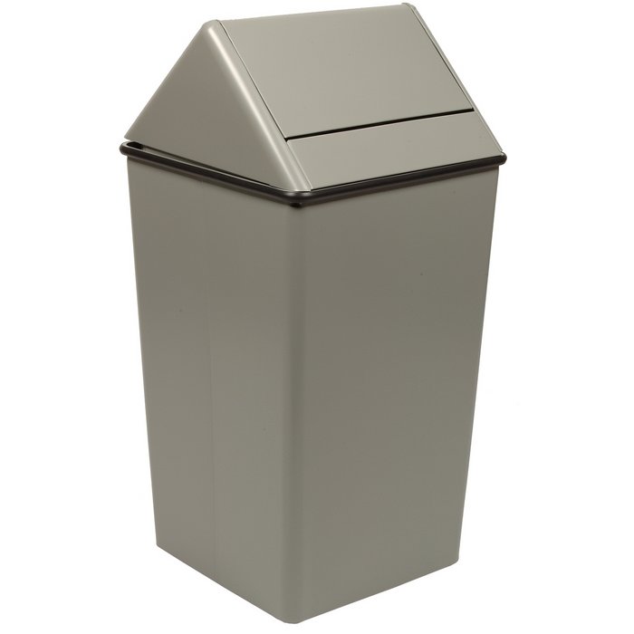 Witt 15 Gallon Push Dome Top Waste Receptacle - Black