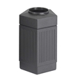 Canmeleon Pentagon Black Waste Receptacle, 30 Gallon Trash Can; Trash receptalce; Waste receptacle; Trash bin; Outdoor trash can; Outdoor waste receptacle; Outdoor receptacle; Plastic receptacle; Outdoor garbage can; Garbage can; Waste containers; Waste container