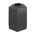 Canmeleon Pentagon Black Waste Receptacle, 45 Gallon Trash Can; Trash receptalce; Waste receptacle; Trash bin; Outdoor trash can; Outdoor waste receptacle; Outdoor receptacle; Plastic receptacle; Outdoor garbage can; Garbage can; Waste containers; Waste container