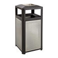 Evos Series Steel 15 Gallon Ash and Trash Receptacle Trash Can; Trash receptalce; Waste receptacle; Trash bin; Outdoor trash can; Outdoor waste receptacle; Outdoor receptacle; Steel receptacle; Outdoor garbage can; Garbage can; Waste containers; Waste container; Ash urn; Cigarette disposal