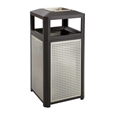 Evos Series Steel 38 Gallon Ash and Trash Receptacle Trash Can; Trash receptalce; Waste receptacle; Trash bin; Outdoor trash can; Outdoor waste receptacle; Outdoor receptacle; Steel receptacle; Outdoor garbage can; Garbage can; Waste containers; Waste container; Ash urn; Cigarette disposal